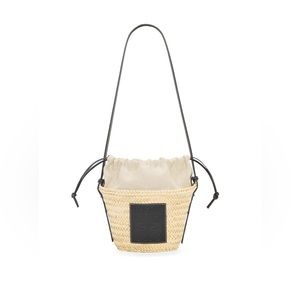 LOEWE x Paula’s Ibiza BasketBucket Bag w/ Drawstring Pouch & Leather Strap